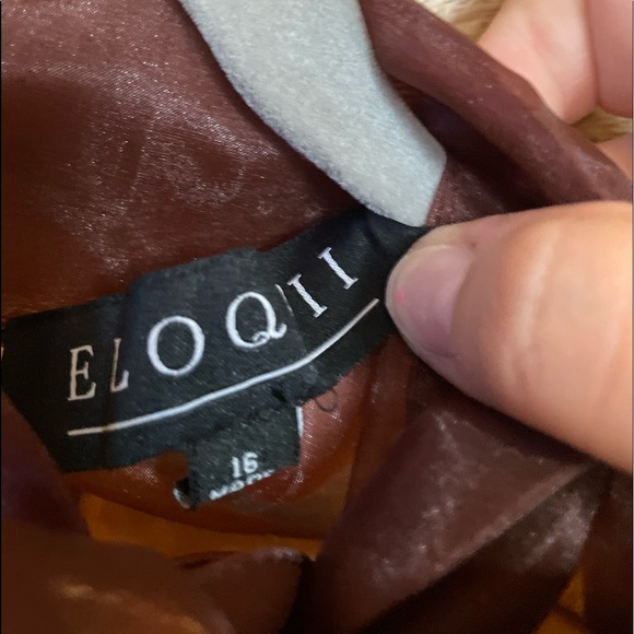 NWT Maroon Sheer Tie-Neck Blouse by Eloquii - Picture 2 of 3